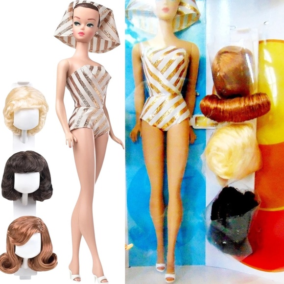 1963 My Favorite Barbie Reproduction Set Fashion Queen Barbie Wig Wardrobe Doll - Picture 2 of 9